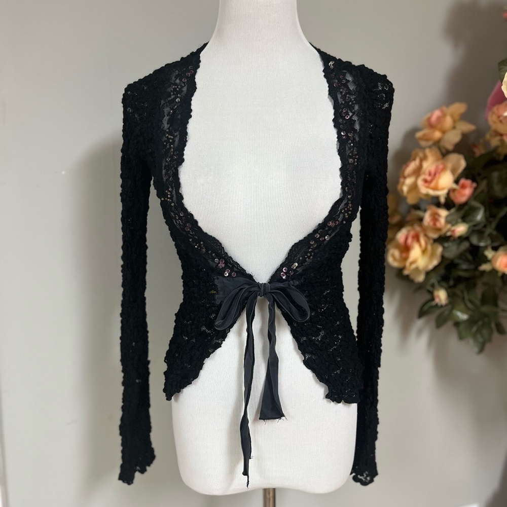 Ann Ferriday Elegant Black Lace Top